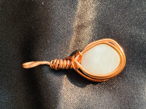 Milky Quartz Copper wrapped pendant