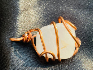 Milky Quartz Copper Wrapped Pendant