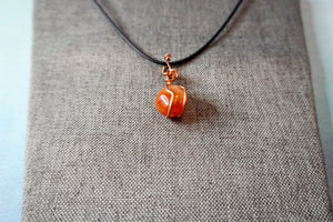 Carnelian Pendant Wrapped in Copper