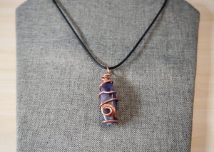 Copper Wrapped Amethyst Pendant