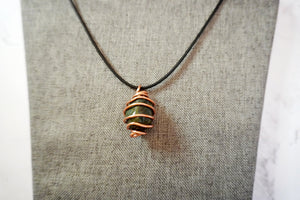 Bloodstone Crystal Pendant Wrapped in bare soft Copper