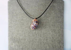 Amethyst Healing Stone Wrapped in Soft bare Copper