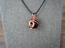 Load image into Gallery viewer, Black Onyx Pendant wrapped in Bare Copper
