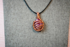 Copper Wrapped Pink agate