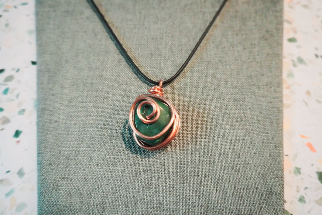 Copper Wrapped Malachite Healing Stone