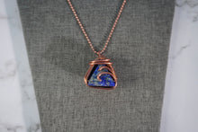 Load image into Gallery viewer, Pyramid Shaped Lapis Lazuli Copper Wrapped pendant
