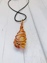 Load image into Gallery viewer, Copper Wrapped Citrine Healing Stone
