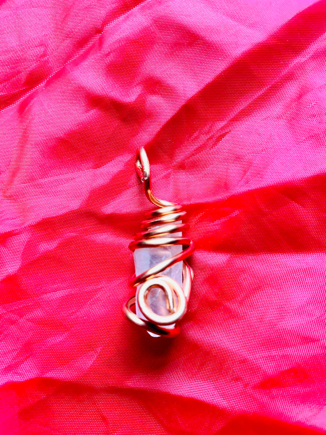 Clear Quartz Healing Stone wrapped  in Copper