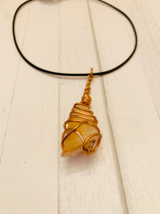 Copper Wrapped Citrine Healing Stone