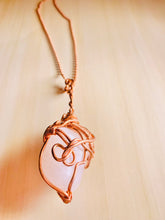 Load image into Gallery viewer, Rose Quartz wrapped in Copper
