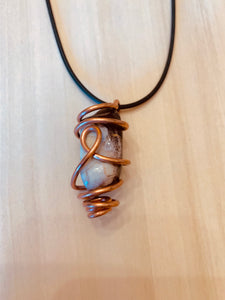 Zebra Jasper Wrapped in Bare soft Copper