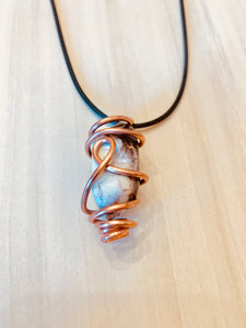 Zebra Jasper Wrapped in Bare soft Copper