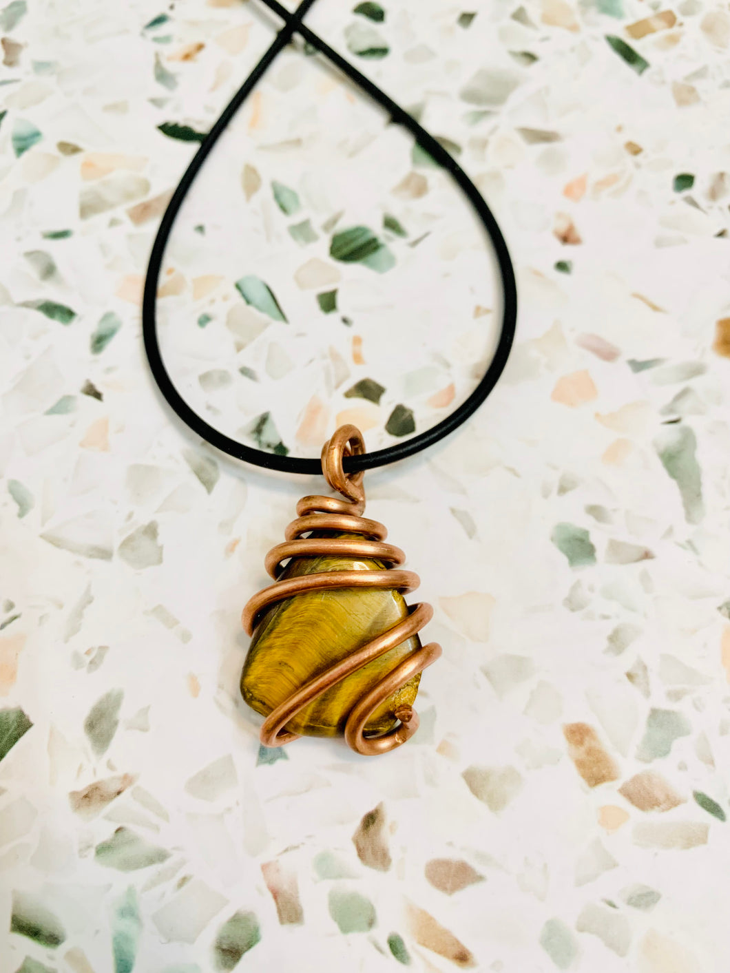 Tiger’s eye Copper Wrapped Pendant