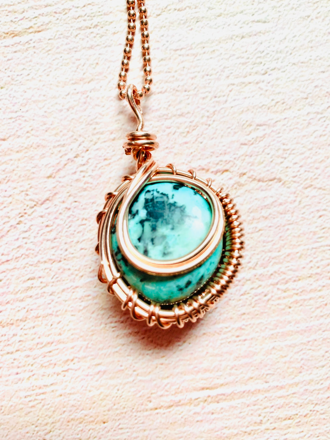 Copper Wrapped Turquoise Healing Stone